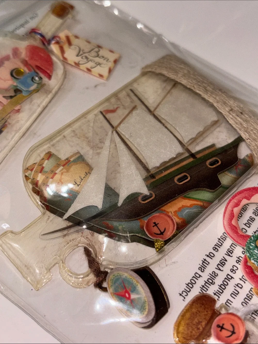 Jolee's Boutique Nautical Bottle Embellishments Jolees Message In Bottle 3D